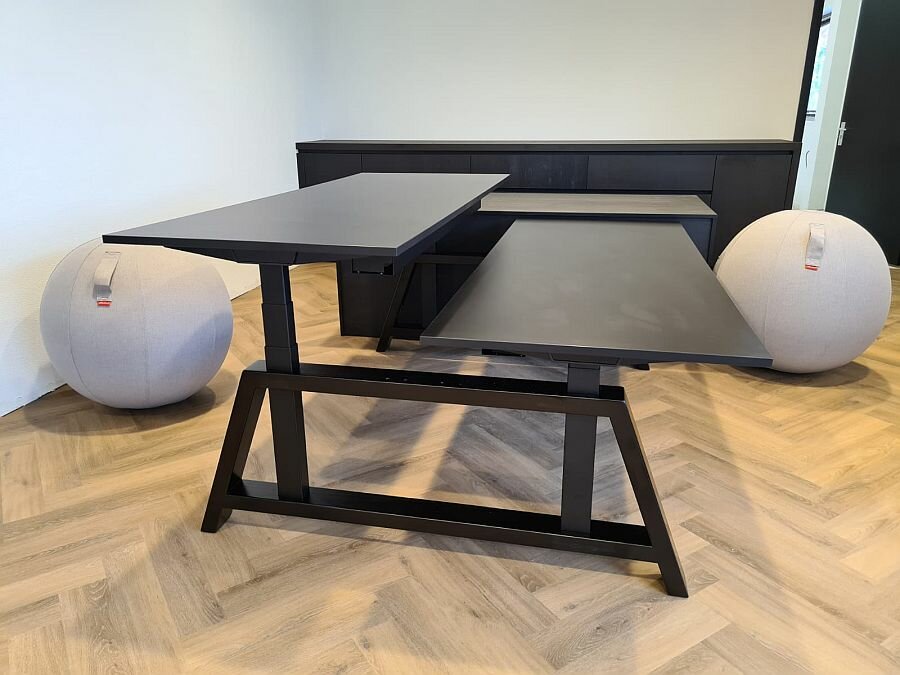 Doppelter sitz-steh Tisch Oak Elektrisch h&ouml;henverstellbarer Schreibtisch | Stehen Sie gesund 