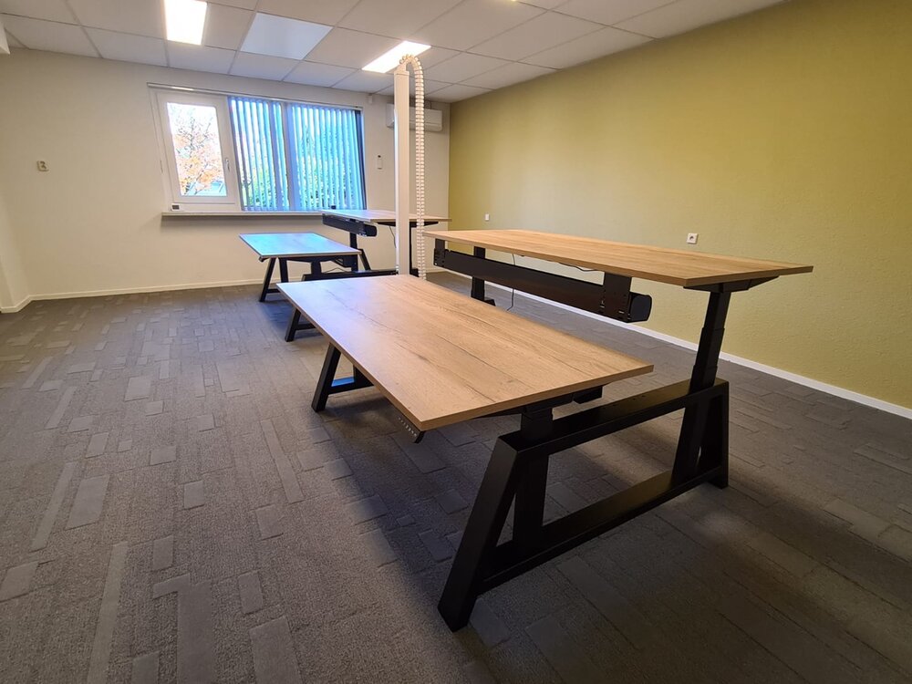 Doppelter sitz-steh Tisch Oak Elektrisch h&ouml;henverstellbarer Schreibtisch | Stehen Sie gesund 