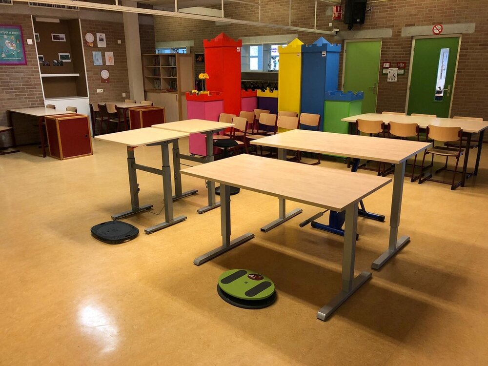 BouncyDesk Wildbirne H&ouml;henverstellbarer Schreibtisch | Bei der Arbeit fit bleiben | Worktrainer.de