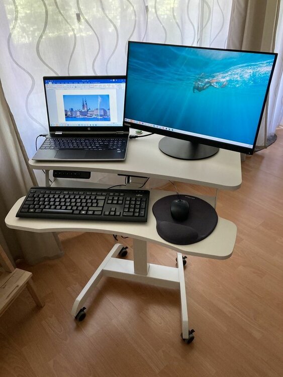 Updesk High H&ouml;henverstellbarer Schreibtisch | Worktrainer.de
