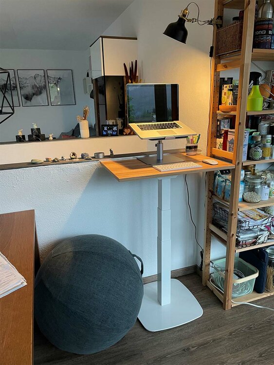 TinyDesk | Kleiner 1-beiniger H&ouml;henverstellbarer Schreibtisch