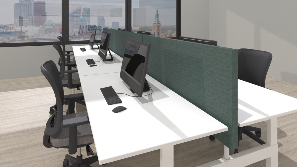 Nyink | Sch&uuml;tzwande Doppel-Sitz-Schreibtisch | Worktrainer