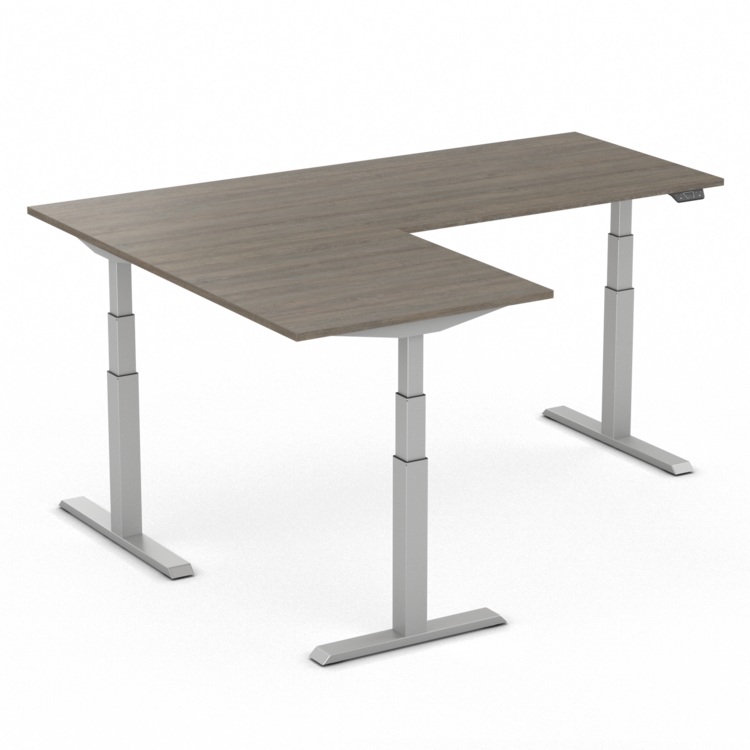 H&ouml;henverstellbarer Eckschreibtisch SteelForce 471 | Effizient, gesund und ergonomisch arbeiten | Eckschreibtisch aus Sta