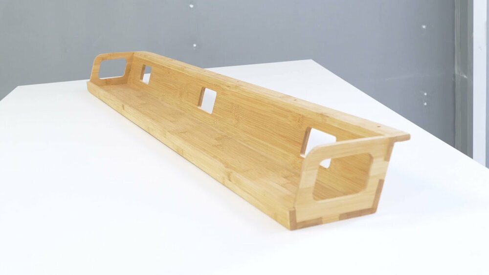 Holz Kabelrinne Bambus| Zubeh&ouml;r| Kabelrinne, kein Kabelsalat| aufger&auml;umter Arbeitsplatz| Worktrainer.de