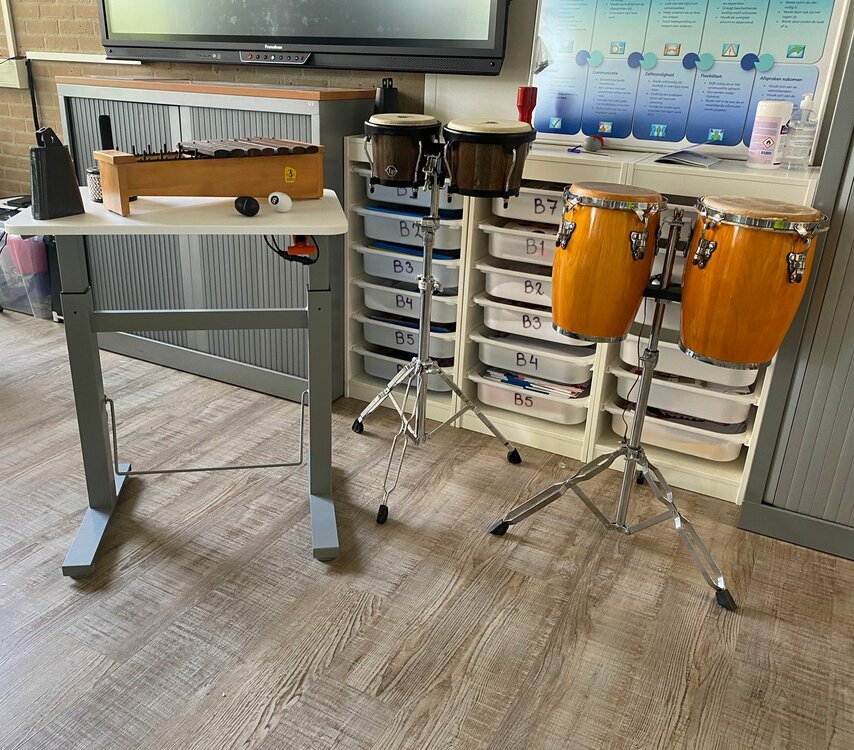 BouncyDesk Wildbirne H&ouml;henverstellbarer Schreibtisch | Bei der Arbeit fit bleiben | Worktrainer.de