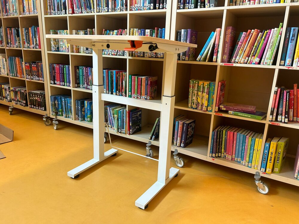 BouncyDesk Wildbirne H&ouml;henverstellbarer Schreibtisch | Bei der Arbeit fit bleiben | Worktrainer.de