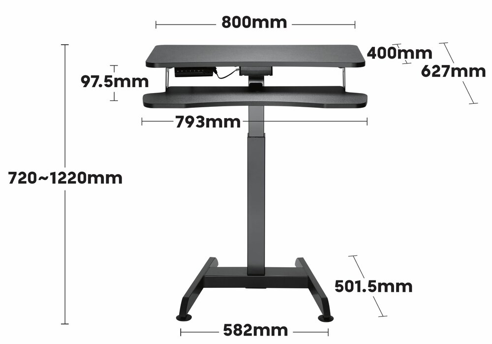 Updesk High H&ouml;henverstellbarer Schreibtisch | Worktrainer.de
