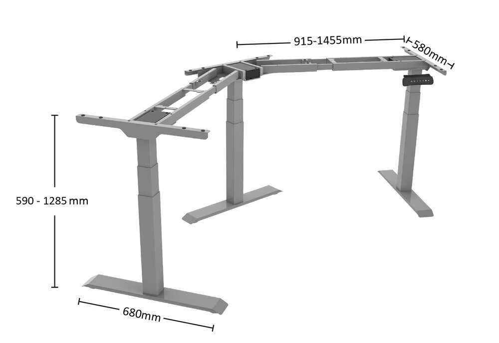 Updesk Eck | H&ouml;henverstellbarer Eckschreibtisch