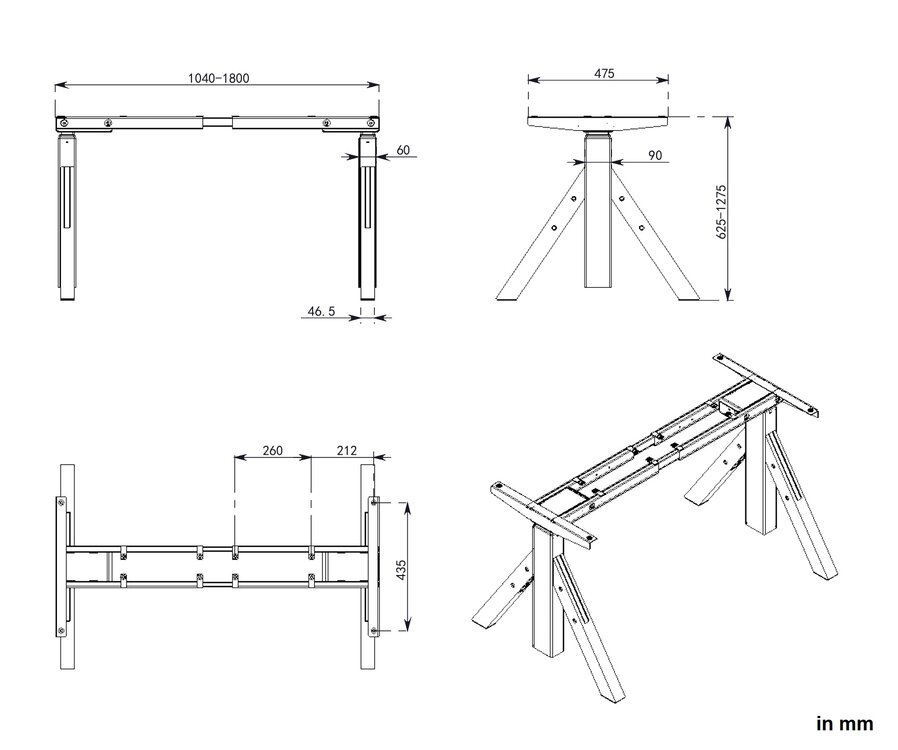 BoombaDesk | H&ouml;henverstellbarer Schreibtisch