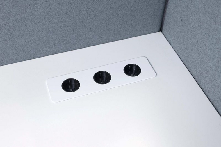 Table Top | Evoline-Einbau-Tischmodul| Stromversorgung| Steckdosen| aufgeräumter Arbeitsplatz|worktrainer.de