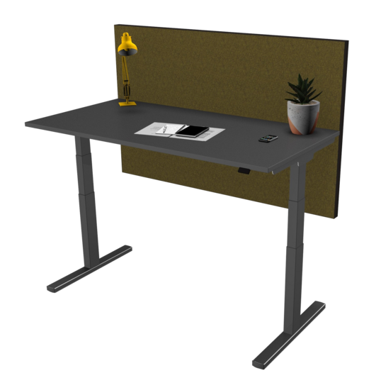 Nyink | Tischblende Single Sitz-Steh-Schreibtische | Mit Aluminiumrahmen