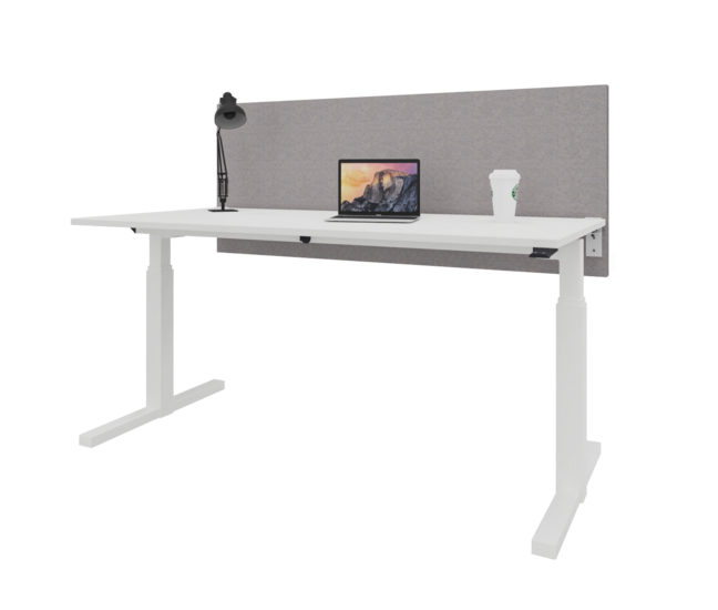 Nyink | Tischblende Single Sitz-Steh-Schreibtische | Mit Aluminiumrahmen