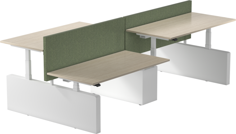 Linak Quatro Bench | Doppelter Steh-Sitz-Schreibtisch 