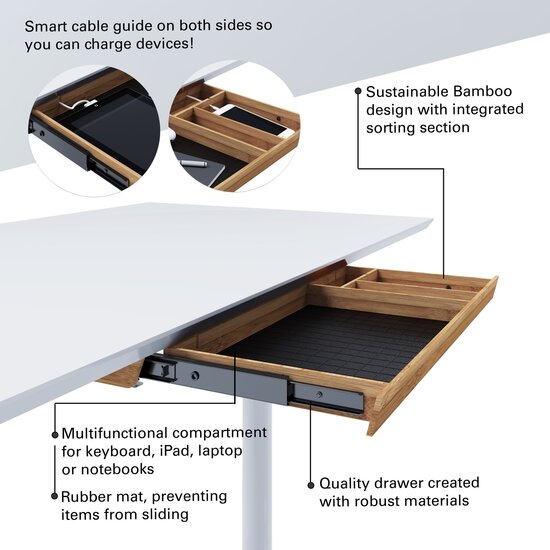 Stiftschublade Bambus | Holzschublade | Bambus Schublade für Ihren Schreibtisch | Worktrainer.de