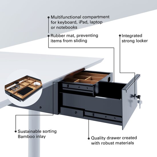 Duo Schreibtischschublade | Schublade unter dem Schreibtisch | Worktrainer.de