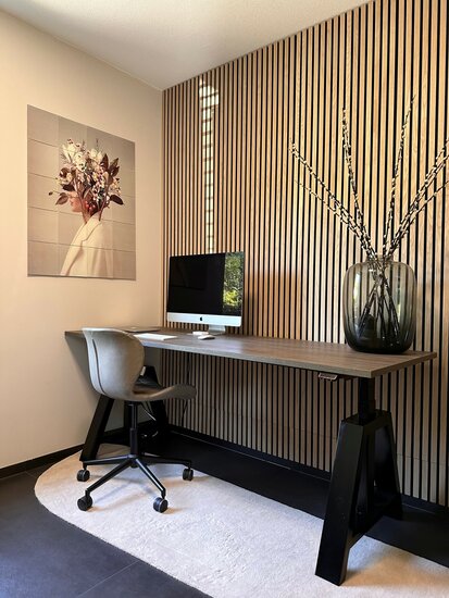 Design Hoog Laag Bureau - Elektrisch Zit-Sta Bureau - OakDesk - Worktrainer.nl 