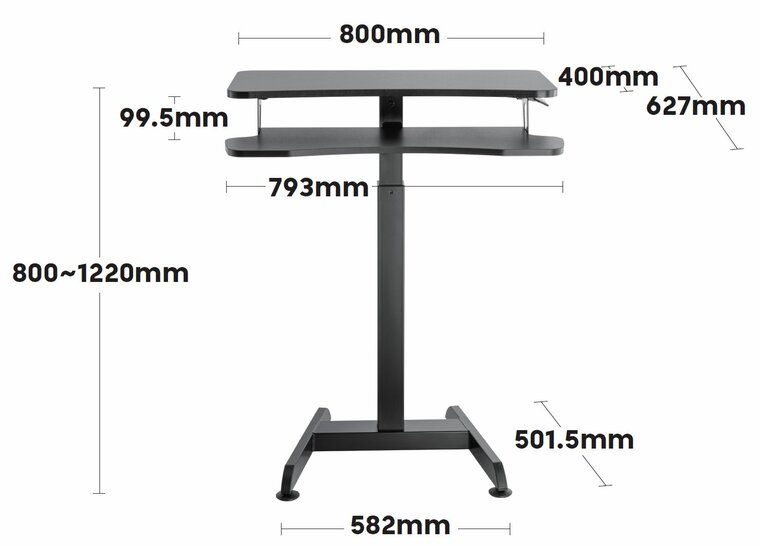 Updesk High Gasfeder | Worktrainer.de