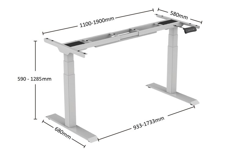 Updesk Pro | Elektrisch höhenverstellbarer Sitz-Steh-Schreibtisch