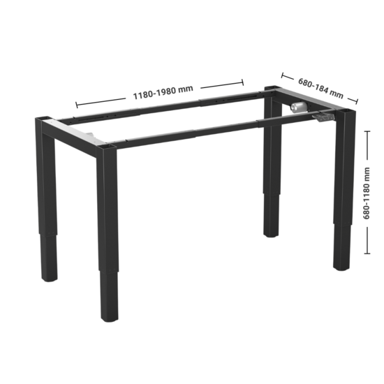 HonMove | Höhenverstellbarer Schreibtisch mit 4 Beinen