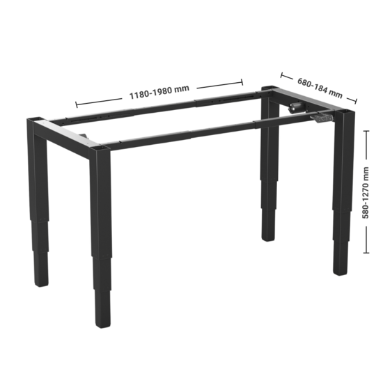 HonMove | Höhenverstellbarer Schreibtisch mit 4 Beinen