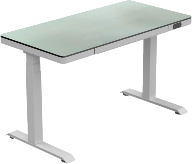 LifeSpan | Höhenverstellbarer Schreibtisch mit Glasplatte