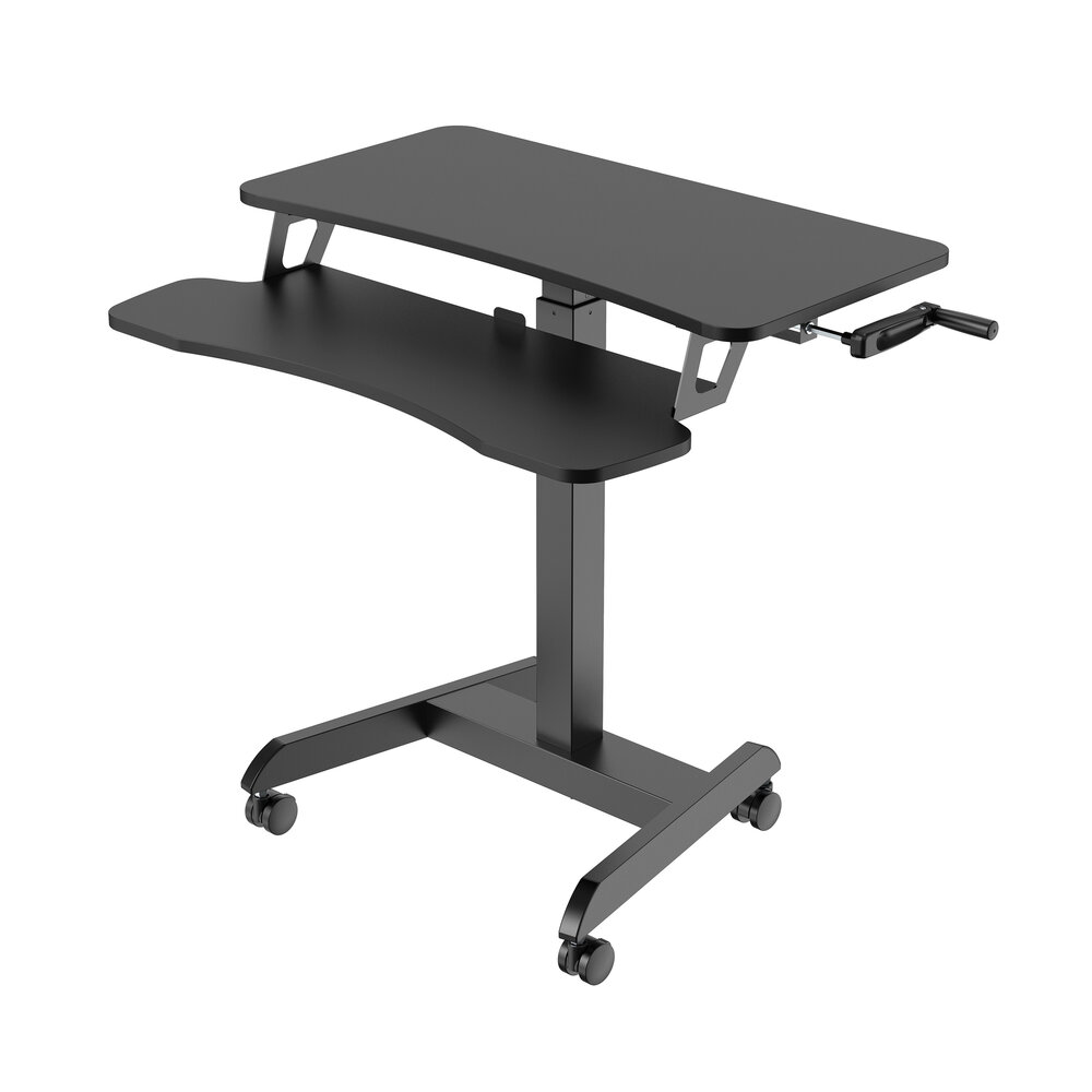 UPdesk High | Kleiner Sitz-Steh-Schreibtisch mit Handkurbel