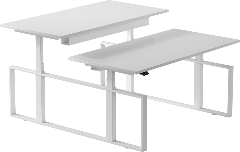 Linak Square Duo Bench | Doppelter Steh-Sitz-Schreibtisch