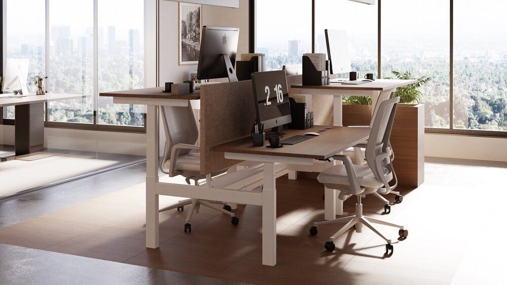 Linak Duo Bench | Doppelter Höhenverstellbarer Schreibtisch 