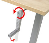Sitz-Steh-Schreibtisch AluForce 110 - Handkurbel| Handkurbel