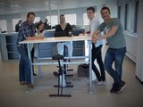 Sitz-Steh-Schreibtisch AluForce 110 - Handkurbel