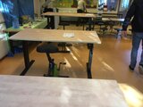 Sitz-Steh-Schreibtisch AluForce 140 - Handkurbel| Manuell verstellbarer Sitz-Steh-Schreibtisch | Gesund und aktiv arbeiten