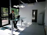 Jordy auf dem Deskbike
