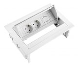 Weiße Einbausteckdose - Power Desk In | Worktrainer.de
