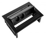 Schwarze Einbausteckdose - Power Desk In | Worktrainer.de