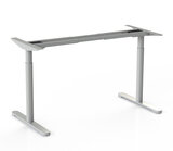 Silber Sitz-Steh-Schreibtisch - SteelForce 770 - Worktrainer.de