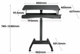 UPdesk High Handkurbel | Kleiner Höhenverstellbarer Schreibtisch _