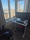 Kleiner Sitz-Steh-Schreibtisch SteelForce 100 - Handkurbel und Rollen| sitzen und stehen | Bewegung am Arbeitsplatz| Ergonomie