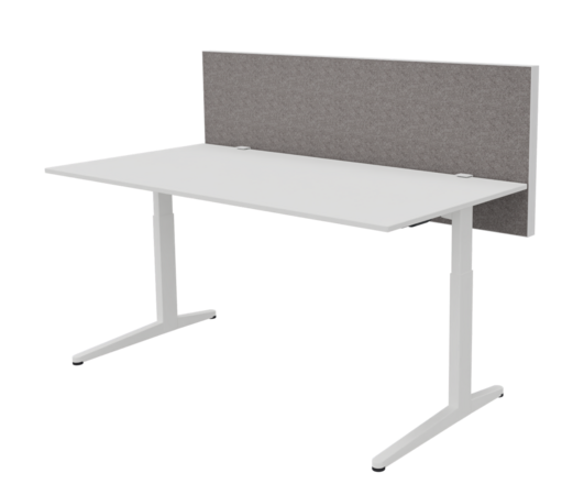 Nyink | Akustik Trennwand für Single Sitz-Steh-Schreibtische | Mit Aluminiumverkleidung