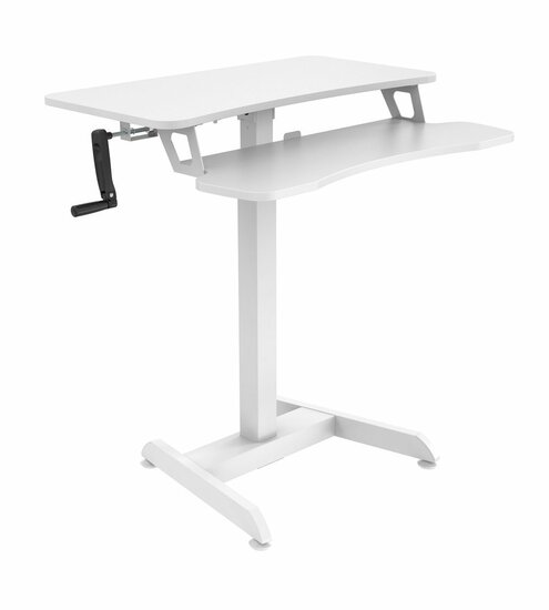 UPdesk High | Kleiner Sitz-Steh-Schreibtisch mit Handkurbel